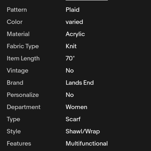 🆕Lands' End CashTouch Winter Scarf Emerald Gulf Gingham Black Watch Plaid - Picture 2 of 7